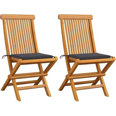 MAISON EXCLUSIVE Chaises de jardin en teck avec coussins - Chaise de jardin - Publicité MAISON EXCLUSIVE Chaises de jardin en teck avec coussins - Chaise de jardin - Publicité