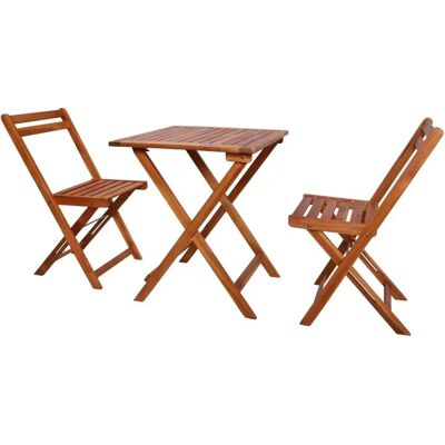 Ensemble Bistro Pliable en Bois d'Acacia - Mobilier de Jardin - Publicité Ensemble Bistro Pliable en Bois d'Acacia - Mobilier de Jardin - Publicité