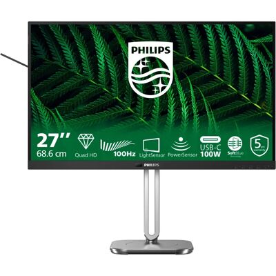 Philips 27-tuumainen Quad HD IPS-näyttö - VESA, USB-C, 100Hz - Musta Philips 27-tuumainen Quad HD IPS-näyttö - VESA, USB-C, 100Hz - Musta