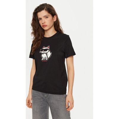 Karl Lagerfeld A1W17128 Sort bomuldscasual T-shirt - T-shirt Karl Lagerfeld A1W17128 Sort bomuldscasual T-shirt - T-shirt