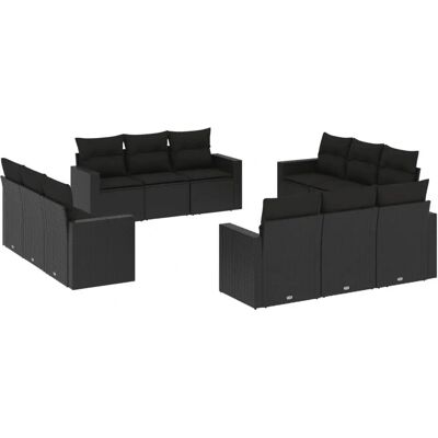 vidaXL Tuinbank Set - Zwart - Tuinmeubelen vidaXL Tuinbank Set - Zwart - Tuinmeubelen