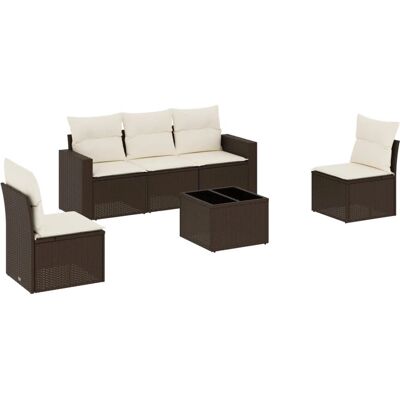 vidaXL Außenbank-Set - Braun, Rattan, Sicherheitsglas vidaXL Außenbank-Set - Braun, Rattan, Sicherheitsglas