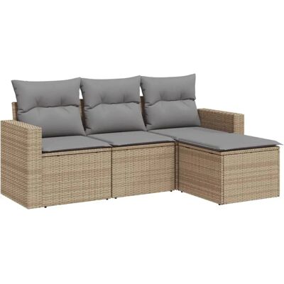 vidaXL Tuinbank Set met Opbergruimte Beige - Tuinmeubelen vidaXL Tuinbank Set met Opbergruimte Beige - Tuinmeubelen