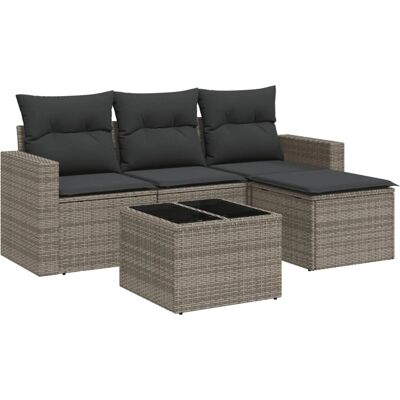 vidaXL Tuinbankset - Grijs, Modulaire, UV-bestendig vidaXL Tuinbankset - Grijs, Modulaire, UV-bestendig