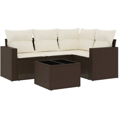 vidaXL Outdoor Bank - Bruin Rattan Staal vidaXL Outdoor Bank - Bruin Rattan Staal