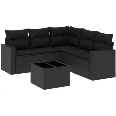 VidaXL Buitenbank - Poly Rattan, Glazen Tafelblad - Tuinmeubilair VidaXL Buitenbank - Poly Rattan, Glazen Tafelblad - Tuinmeubilair
