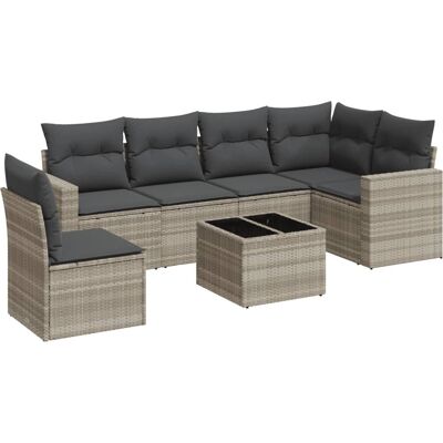 vidaXL 3251369 Gartensitzbank - Poly Rattan, Stahl, Hellgrau vidaXL 3251369 Gartensitzbank - Poly Rattan, Stahl, Hellgrau