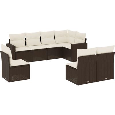 VidaXL Gartensofa 9-tlg. Set, Rattan, Glas, Wasserfest VidaXL Gartensofa 9-tlg. Set, Rattan, Glas, Wasserfest