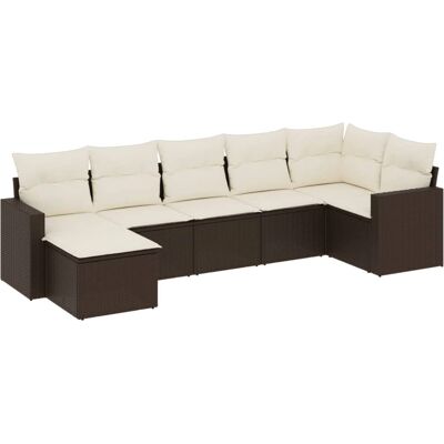 VidaXL Gartensofa-Set 8-tlg. mit Kissen und Glasplatte VidaXL Gartensofa-Set 8-tlg. mit Kissen und Glasplatte