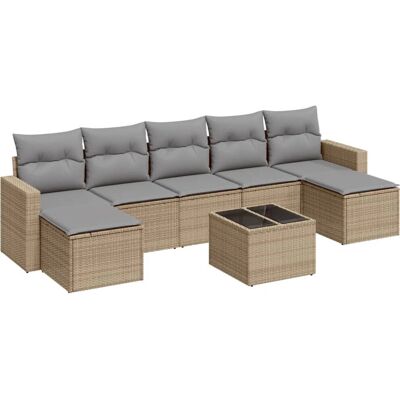 Banco de jardim em rattan VidaXL - Resistente às intempéries, Vidro temperado Banco de jardim em rattan VidaXL - Resistente às intempéries, Vidro temperado