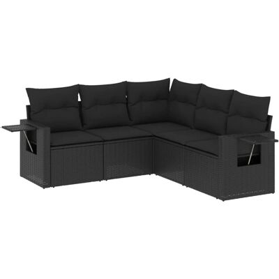 vidaXL 5-tlg. Gartenmöbel-Set - Schwarz - Modular, UV-beständig, 110kg vidaXL 5-tlg. Gartenmöbel-Set - Schwarz - Modular, UV-beständig, 110kg