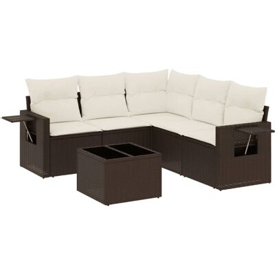 vidaXL 5-tlg. Garten-Sofagarnitur mit Kissen Beige Poly Rattan vidaXL 5-tlg. Garten-Sofagarnitur mit Kissen Beige Poly Rattan