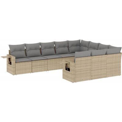 vidaXL Gartensofa-Set - Beige, Modular, UV-beständig vidaXL Gartensofa-Set - Beige, Modular, UV-beständig