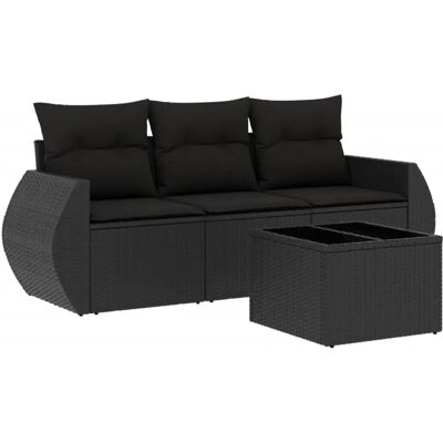 vidaXL Buitenmeubelset - Zwart - Duurzaam PE Rattan - 3-delig vidaXL Buitenmeubelset - Zwart - Duurzaam PE Rattan - 3-delig