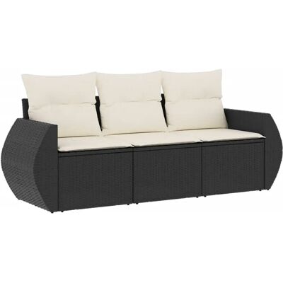 VidaXL tuinset - 3-delig - Zwart en crème VidaXL tuinset - 3-delig - Zwart en crème