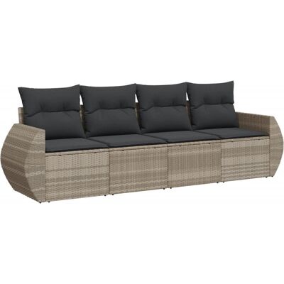 vidaXL Gartenmöbel-Set - Hellgrau - Modulares Sofa vidaXL Gartenmöbel-Set - Hellgrau - Modulares Sofa