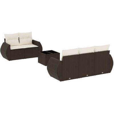 vidaXL Gartenmöbel-Set - Braun & Creme - 6-teiliges Sofa vidaXL Gartenmöbel-Set - Braun & Creme - 6-teiliges Sofa