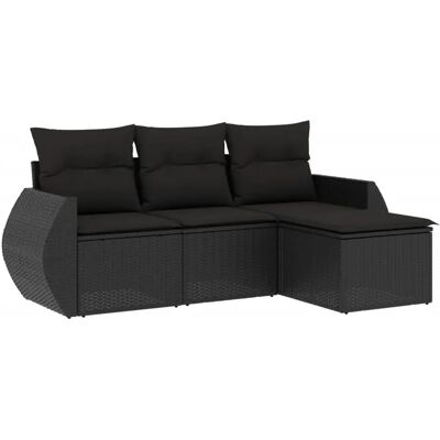 vidaXL Gartenmöbel-Set - Schwarz, Modular, UV-beständig - Gartenmöbel vidaXL Gartenmöbel-Set - Schwarz, Modular, UV-beständig - Gartenmöbel
