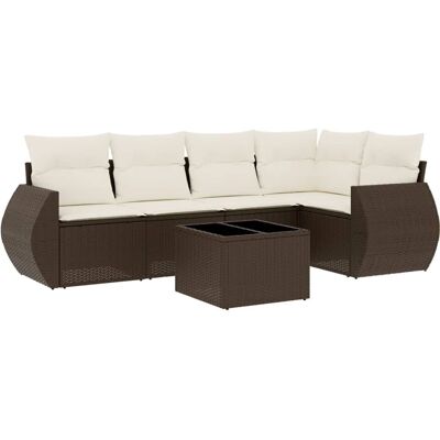 vidaXL Gartenmöbel-Set - Beige und Braun - Gartensofas vidaXL Gartenmöbel-Set - Beige und Braun - Gartensofas