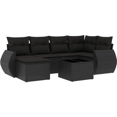 VidaXL Gartenmöbel-Set - Schwarz - Langlebiges PE-Rattan VidaXL Gartenmöbel-Set - Schwarz - Langlebiges PE-Rattan