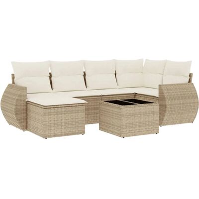 Conjunto de Muebles de Jardín VidaXL - Beige, Modular, Resistente a UV Conjunto de Muebles de Jardín VidaXL - Beige, Modular, Resistente a UV