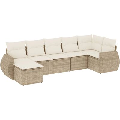 vidaXL Outdoor Möbel Set - Beiges Modulares Gartensofa mit Stauraum vidaXL Outdoor Möbel Set - Beiges Modulares Gartensofa mit Stauraum