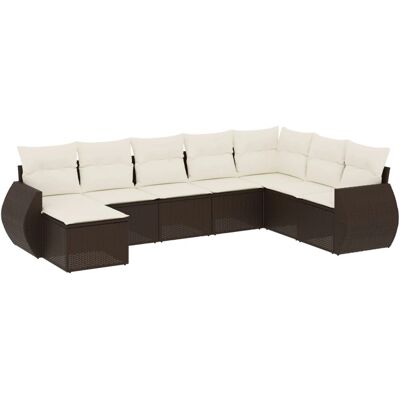 vidaXL Gartenmöbel-Set - Braun und Creme - 8-teilig vidaXL Gartenmöbel-Set - Braun und Creme - 8-teilig