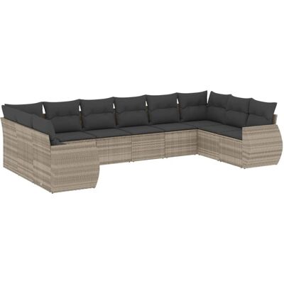 vidaXL 225483 Gartenmöbel-Set - Hellgrau Poly Rattan vidaXL 225483 Gartenmöbel-Set - Hellgrau Poly Rattan