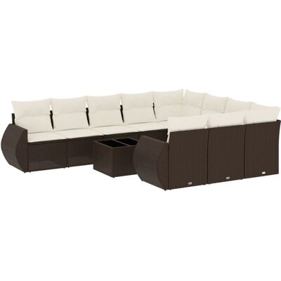 VidaXL Gartensofagarnitur - Beige, 11-tlg, Polyrattan VidaXL Gartensofagarnitur - Beige, 11-tlg, Polyrattan