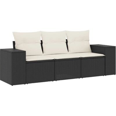 vidaXL Gartenmöbel-Set - Schwarz, 3-teilig, Modular vidaXL Gartenmöbel-Set - Schwarz, 3-teilig, Modular