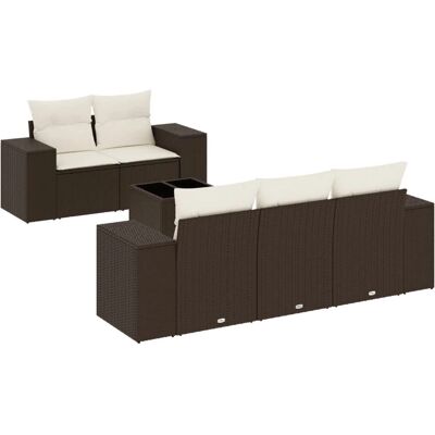 VidaXL Gartenmöbel-Set - Braun - 6-teiliges Sofa VidaXL Gartenmöbel-Set - Braun - 6-teiliges Sofa