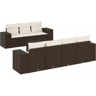 VidaXL Gartenmöbel-Set - Braun, 8-teilig, Modulares Sofa VidaXL Gartenmöbel-Set - Braun, 8-teilig, Modulares Sofa