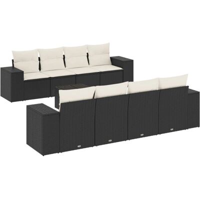 VidaXL Have- og Terrassemøbler - Sort og Creme - Holdbart Poly Rattan VidaXL Have- og Terrassemøbler - Sort og Creme - Holdbart Poly Rattan