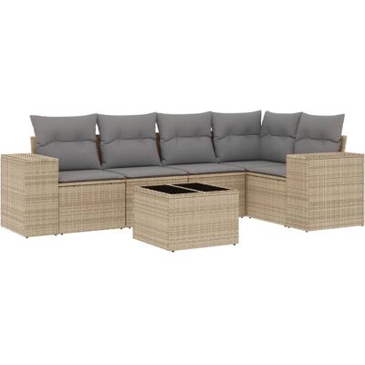 VidaXL Beige Modulart Have Møblet Sæt - Sofa & Bord VidaXL Beige Modulart Have Møblet Sæt - Sofa & Bord