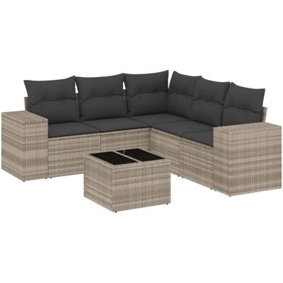 VidaXL Gartenmöbel-Set - Hellgrau - 6-tlg. Sofagarnitur VidaXL Gartenmöbel-Set - Hellgrau - 6-tlg. Sofagarnitur