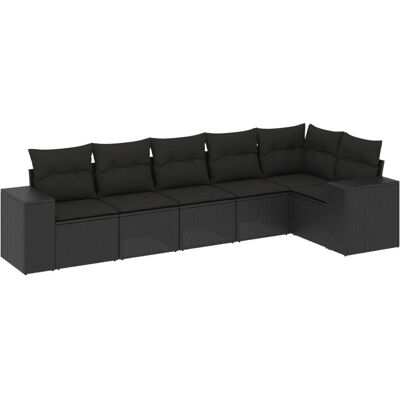 vidaXL Gartenmöbel-Set - Schwarz - Modulare Gartencouch vidaXL Gartenmöbel-Set - Schwarz - Modulare Gartencouch