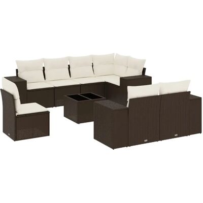 VidaXL 8-Tlg. Garten-Sofagarnitur Mit Kissen Beige Poly Rattan VidaXL 8-Tlg. Garten-Sofagarnitur Mit Kissen Beige Poly Rattan