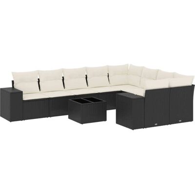 VidaXL Gartenset - Beige und Schwarz - langlebiges Poly Rattan VidaXL Gartenset - Beige und Schwarz - langlebiges Poly Rattan