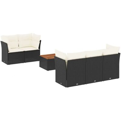 VidaXL Garten-Sofagarnitur - Schwarz - 6-teiliges Set VidaXL Garten-Sofagarnitur - Schwarz - 6-teiliges Set