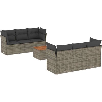 VidaXL 7-tlg. Garten-Sofagarnitur mit Kissen Grau - Outdoor Möbel VidaXL 7-tlg. Garten-Sofagarnitur mit Kissen Grau - Outdoor Möbel