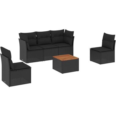 VidaXL Gartenmöbel Set - Schwarz - Langlebiger Resin-Polyrotan VidaXL Gartenmöbel Set - Schwarz - Langlebiger Resin-Polyrotan