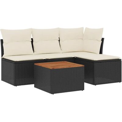 vidaXL Gartenmöbel-Set mit Stauraum - Schwarz & Beige vidaXL Gartenmöbel-Set mit Stauraum - Schwarz & Beige