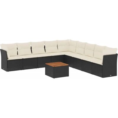 vidaXL Gartenmöbel-Set - Schwarz - Langlebiges Poly Rattan vidaXL Gartenmöbel-Set - Schwarz - Langlebiges Poly Rattan