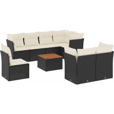 VidaXL Gartenset - Beige, Schwarz, 8 Plätze VidaXL Gartenset - Beige, Schwarz, 8 Plätze