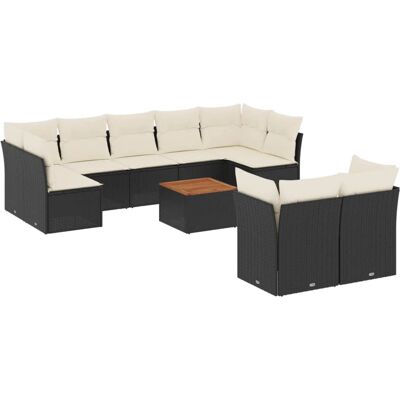 vidaXL Gartenmöbel-Set - Beige - Garten-Sofagarnitur 10-tlg. vidaXL Gartenmöbel-Set - Beige - Garten-Sofagarnitur 10-tlg.