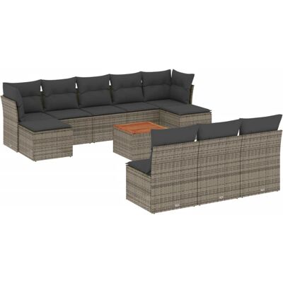 vidaXL Gartenmöbel-Set - Beige, Modulares Design, 11-teilig vidaXL Gartenmöbel-Set - Beige, Modulares Design, 11-teilig