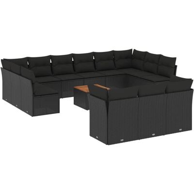 vidaXL Gartenmöbelset - Schwarz - 14 Teile - Lounge-Set vidaXL Gartenmöbelset - Schwarz - 14 Teile - Lounge-Set