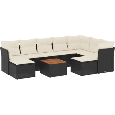 vidaXL Gartenmöbelset - Schwarz und Creme - 10-tlg. Sofagarnitur vidaXL Gartenmöbelset - Schwarz und Creme - 10-tlg. Sofagarnitur