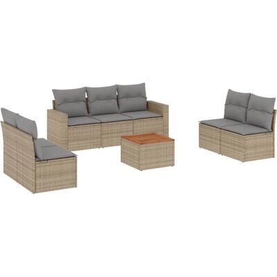 vidaXL Gartenmöbel-Set - Beige, Modular, UV-beständig vidaXL Gartenmöbel-Set - Beige, Modular, UV-beständig