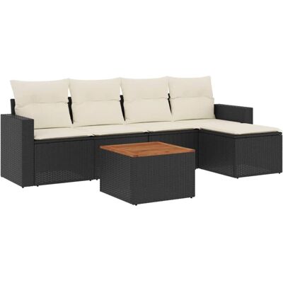 VidaXL Gartenmöbel-Set - Schwarz - 6-teilig modulär VidaXL Gartenmöbel-Set - Schwarz - 6-teilig modulär